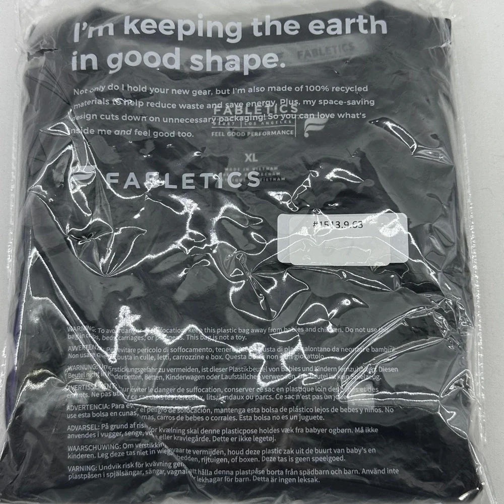 Fabletics XL Black V Neck Scrub Top Feel‎ Good Performance Short Sleeve Pocket